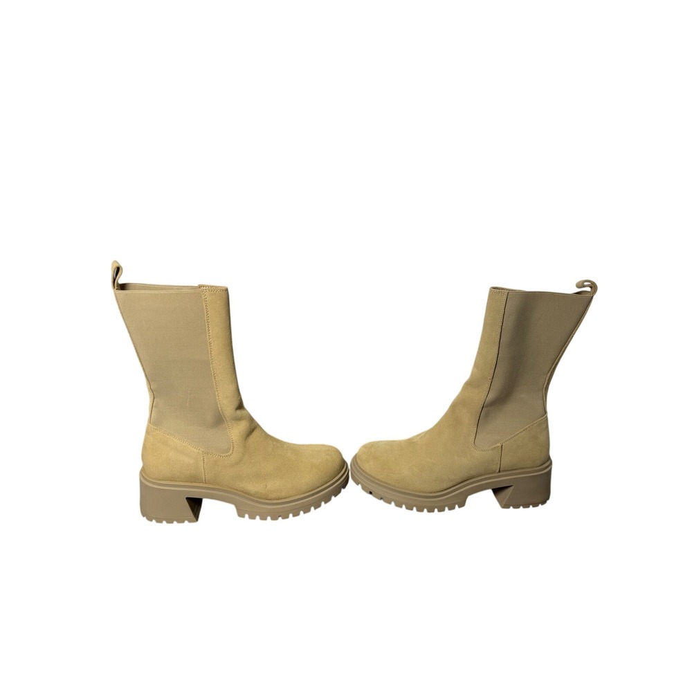 Steve Madden Hesitant‎ Chelsea Lug Boots Sand Suede Platform Size 10 NWT